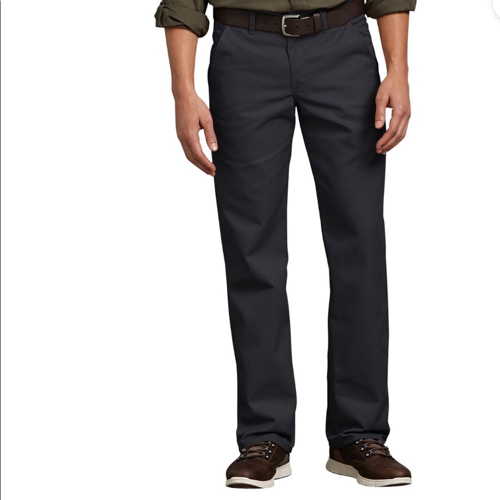 Genuine Dickies Men’s Flat Front Flex Pant, Slim Fit, Black, 36x32, NWT